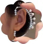 WZNBBOY 2Pcs Sparkly Rhinestone Butterfly Ear Cuff Earrings Fairy Crystal Ear Cuffs Climber Cuff Wrap Around Earrings Non-Piercing Ear Clip Fake Earrings Gold Silver Ear Jewelry for Women
