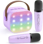 Mini Karaoke Machine for Kids Adults, Portable Bluetooth Speaker with 2 Wireles
