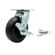 6 Inch Stainless Steel Polyolefin Caster with Ball Bearing and Brake/Swivel Lock