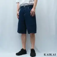 在飛比找momo購物網優惠-【KAI KAI】寬版丹寧牛仔短褲(男款/女款 素色牛仔短褲
