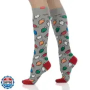 VIM and VIGR Cotton 15-20 mmHg Graduated Compression Socks (Heathered Grey an