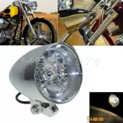 Bates Style 4.5" Headlight Visor Chrome Housing For Harley Big Twin Dyna Softail