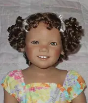 Bell GINNY Doll Wig SZ 15/16 LT BROWN Short Curls & Tiny Ringlet Bangs (PK) NWT