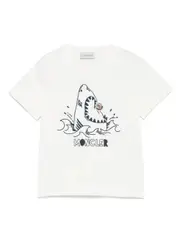 [Moncler Enfant] shark-motif cotton T-shirt 12 White