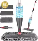 Spray Mop for Floor Cleaning, 3 Washable Pads, 800ml Refillable Bottle, Wet/Dry