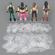 SIXPOINTS 6 inch Action Figure Stand , Black Plastic Figure Display Holder Base ,Model Support Stands Compatible with 1/12 Marvel Legends /DC/ GI Joe/ MOTU Figure Toy (70Pcs Mixed (CLEAR2))