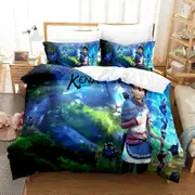 a2680 Bed Sheets AnimeBridge Spirits Kena Bedding Set Duvet Cover Bed Set Quilt Cover Pillowcase Comforter Boys Adult3-Piece Bedding Set (1 Duvet Co
