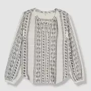 $158 Splendid Womens Ivory Freesia Long Sleeve Linen Button-Up Shirt Top Size XS
