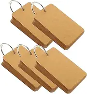 JEWEDECO 10pcs Blank Flashcards Binding Multi-Functional Notepads for Study Note Taking and Creative Projects Classroom Supplies Kraft