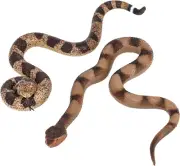 2Pcs Realistic Fake Snakes Toy Lifelike Rubber Rattlesnake Scare Birds & Squirre
