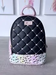 BETSEY JOHNSON Bag Jackie Backpack - Black Rainbow Leopard LBJACKIE