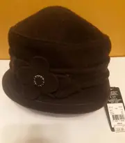 Parkhurst B. DRY 100% Wool Felt Cloche Hat Brown Crushable Made in Canada NEW