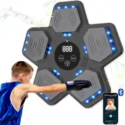 Music Boxing Machine LED Electronic Smart Bluetooth Boxing Machine Games for Kids Adult Focus Agility Training Equipmen