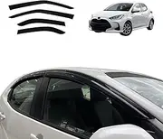 OAD4X4 Weathershields Compatible with Toyota Yaris Hatch 2020-Onwards, Weather Shields Window Visors Wind Deflectors Sun Rain Guard 4PCS Set