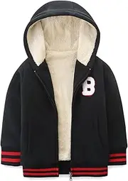 [Bumeex] Little Big Boys Sherpa Fleece Lined Zip up Hoodie Jacket for 2-14years