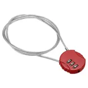 Small Combination Lock 31.4 Inch, 1 Pack 3 Digit Padlock for Gym Locker, Red