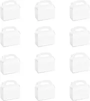 Namhcir 12Pack Party Treat Boxes, Favor Box Birthday Gift Boxes Gable Box for Kids, Wedding, Candy, Christmas (White)