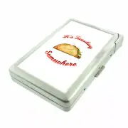 Taco Tuesday Em1 Cigarette Case with Built in Lighter Metal Wallet