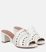 [Alaia] Alaïa Laser-cut leather mules AU 5.5 white