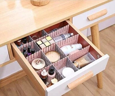 4Pcs DIY Divider Combination Plastic Drawer Storage Partition Board Organizer
