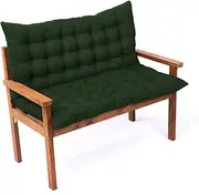 Outdoor Patio Furniture Cushion Set for 2/3 Seater Garden Swing Thick Back Relaxer Seat Pad Replacement Loveseat Cushion for Porch Dark Green 120*100*8cm