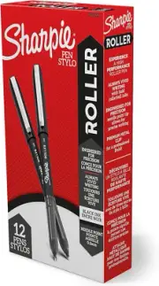 Rollerball Pen, Needle Point (0.5Mm), Precision Pen with Black Ink, 12 Count