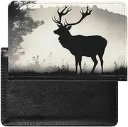 [HEBVNJF] Passport Holder Travel Accessories Complex Landscape Waterproof Passport Travel Wallet with Card Slots for Women Men, Wildlife Deer Silhouette, One size
