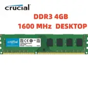 CRUCIAL DDR3 4GB 1600MHz PC3-12800 240-Pin Non-ECC Memory DIMM 4G-