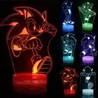 Sonic The Hedgehog LED Night Light 3D Illusion Lamp Bedside Table Desk Lights∝