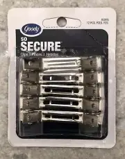 Goody 12 pc Silver Metal So Secure Snap Hair Styling Clips BRAND NEW!