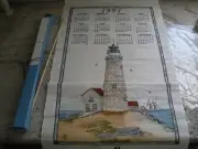 NEW 1997 Linen Calendar in Box LIGHTHOUSE Wegner