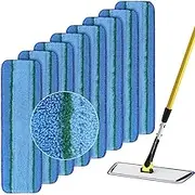 Upgraded Replacement Microfiber Mop Pads for Rubbermaid Commercial 18 Inch Mop 17 Inch Mops, Reusable Wet & Dry Commercial Cleaning Flat Mops System 18" 17" Refill Head for Multi-Surface Floor-8 Pack