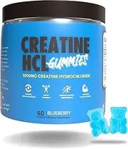Creatine HCl Gummies, 1000mg per Serve (2 Gummies), Blueberry Flavour, 10 Calories, Creatine HCL for Muscle Growth, Endurance & Power - 60 Gummies | 30 Serves