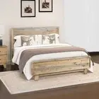 King Woodland Solid Pine Wood Bed Frame In Rustic Texture Bed Frame