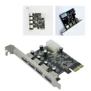 PCI-E Express to 4 Port USB 3.0 Expansion Card Adapter 1 to 4 PCIE Splitter