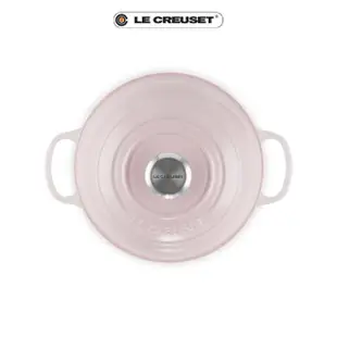 【Le Creuset】典藏琺瑯鑄鐵鍋烘焙麵包鍋24cm(貝殼粉- 鋼頭-內鍋黑)