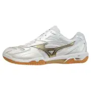 Mizuno Wave Fang PRO 71GA2100 50 White x Gold Unisex Badminton Shoes