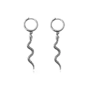 Culturesse Bambie 37mm Serpent Drop Earrings Fashion Jewellery Sterling Silver