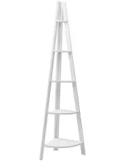 [Artiss] 5 Tier Corner Ladder Display Shelf in White