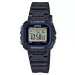 【CASIO 】復古風方形電子錶款-黑X藍框 (LA-20WH-1C)