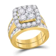 14k Yellow Gold Round Diamond Bridal Wedding Ring Set 4-1/4 Cttw