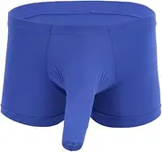 [HEYDHSDC] Men Stretchy Boxer Shorts with Closed Penis Pouch Sheath Funny See-Through Soft Underpants
