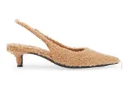 Jeffrey Campbell Persona Faux Shearling Pointed Toe Slingback Pump Sz 10 $155