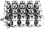 7/16 Lug Nuts, 20 PCS Chrome Closed End Bulge Acorn Wheel Lug Nut for Aftermarket Wheels,3/4 Inch Hex