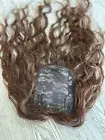 Lavia, chocolate brown silk based real human Curly Hair Topper