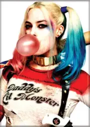 Suicide Squad Movie Harley Quinn Blowing A Bubble Refrigerator Magnet NEW UNUSED