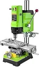 Bench Milling Machine, 1050W Electric Bench Drill, Max Drilling Diameter: 16mm, Spindle Speed: 0-800RPM, Spindle Stroke 60mm, for Jewelers, Carpenters, Green