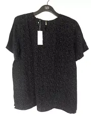 Eileen Fisher Petite 10P Morse Code Tencel Viscose Box Top $158 NEW