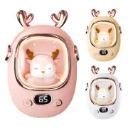 USB Heated Hand Warmers Elk Reusable Heater Pocket with Night Light