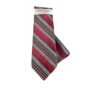 Stacy Adams Signature Gold Men's Tie & Hanky Set Red Black Charcoal Silver White
